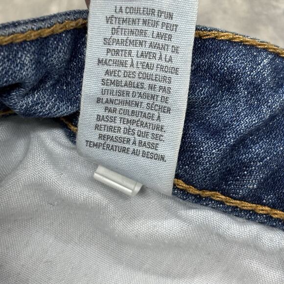 Y2K American Eagle Low Rise Denim Shorts Medium Wash Distressed Womens 6 - Picture 6 of 9